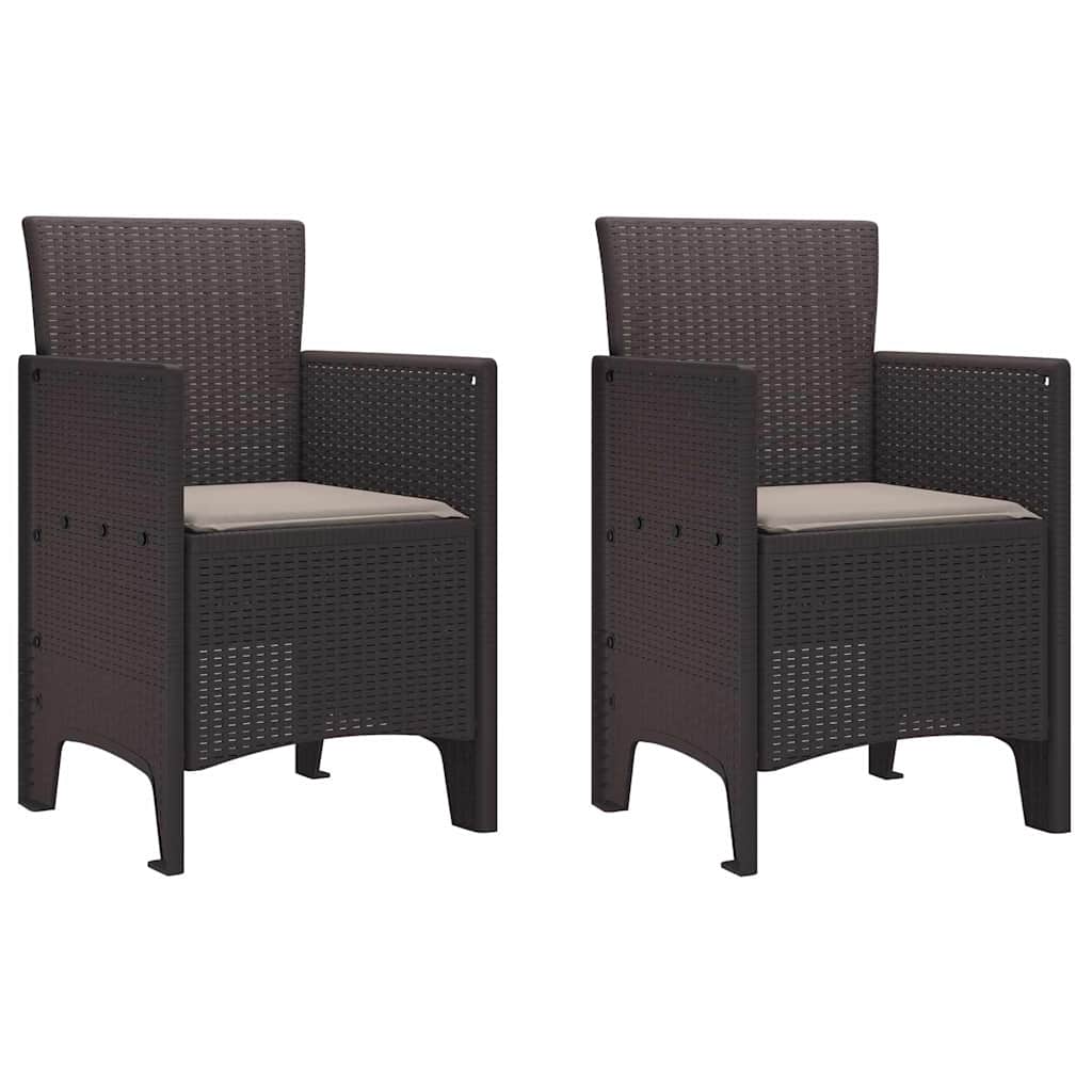 Zahradní křeslo 2 pcs Hnědá 53 x 49 x 85 cm PP