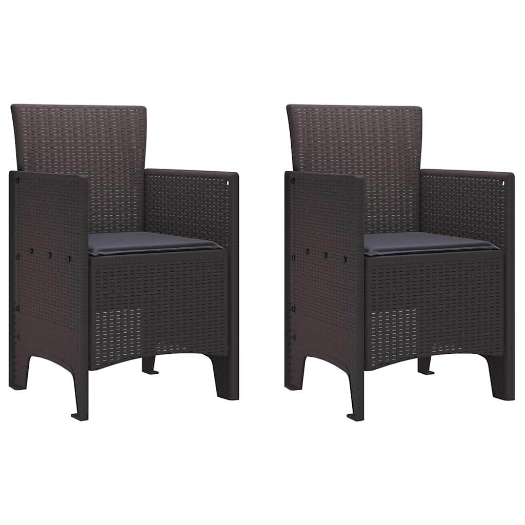 Zahradní křeslo 2 pcs Hnědá 53 x 49 x 85 cm PP