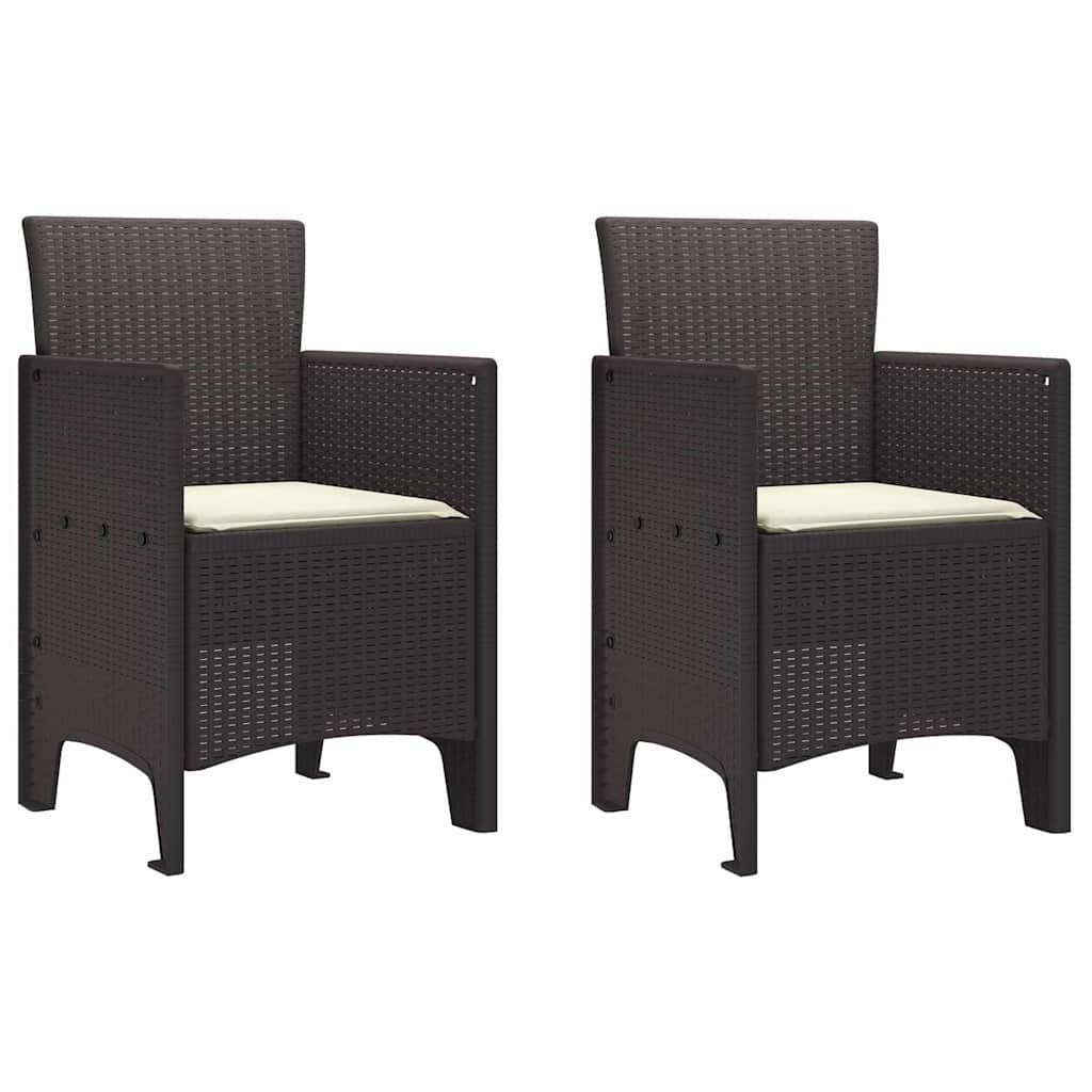 Zahradní křeslo 2 pcs Hnědá 53 x 49 x 85 cm PP