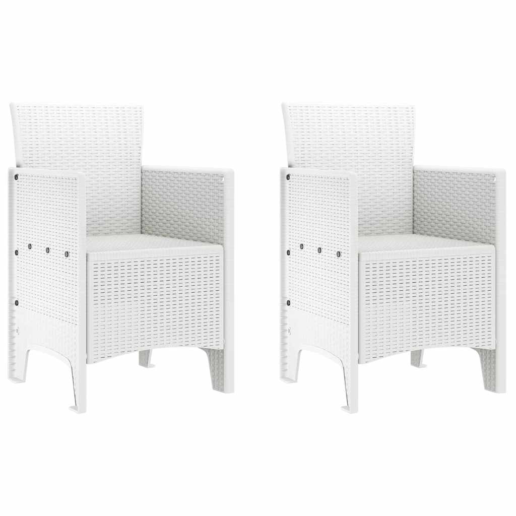 Zahradní křeslo 2 pcs Bílá 53 x 49 x 85 cm PP