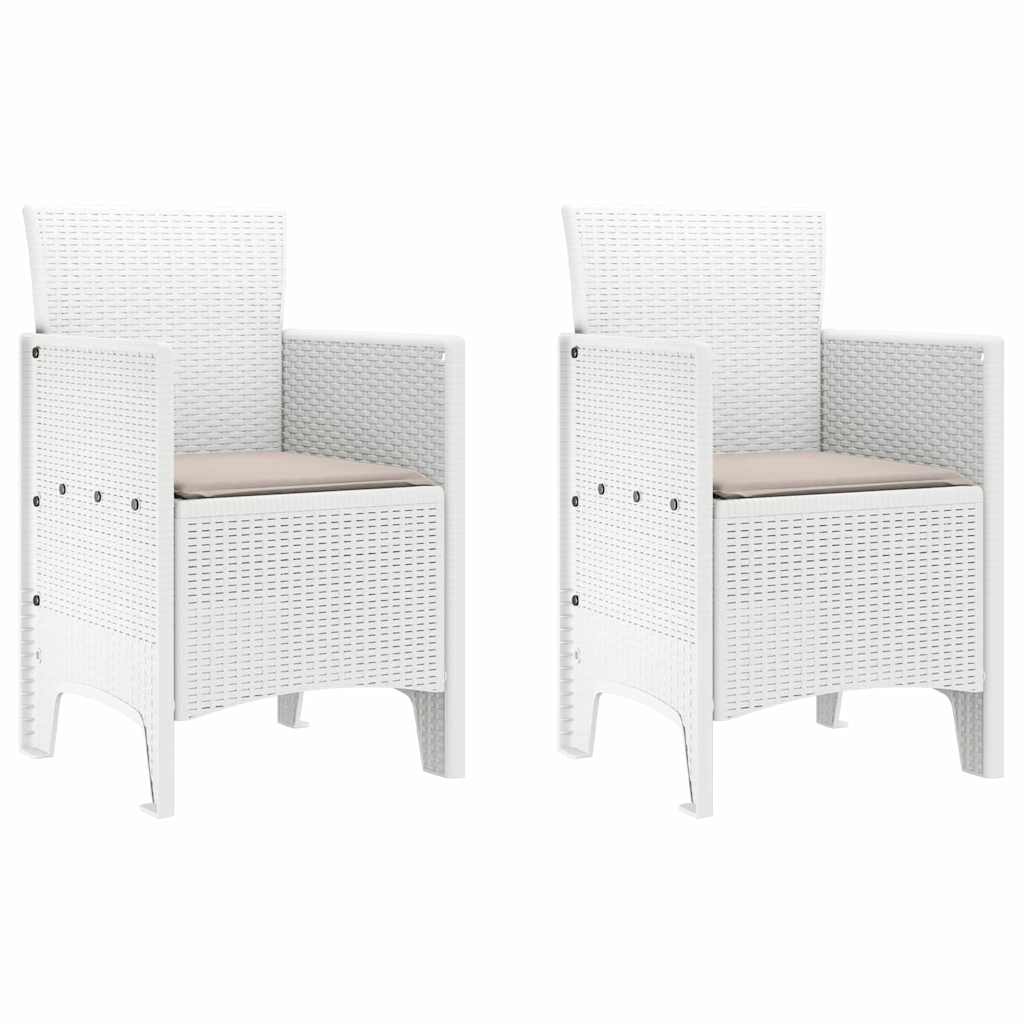 Zahradní křeslo 2 pcs Bílá 53 x 49 x 85 cm PP