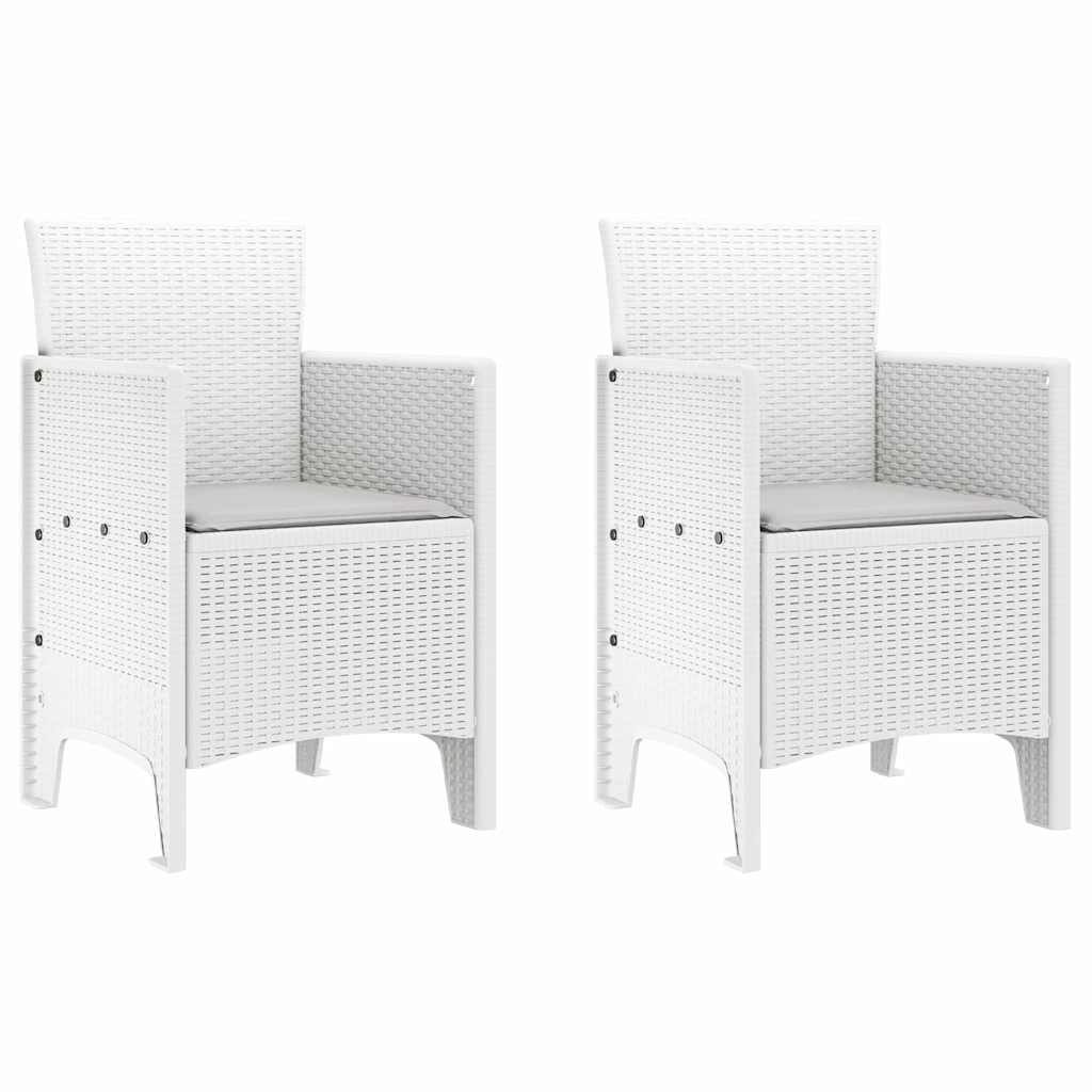 Zahradní křeslo 2 pcs Bílá 53 x 49 x 85 cm PP