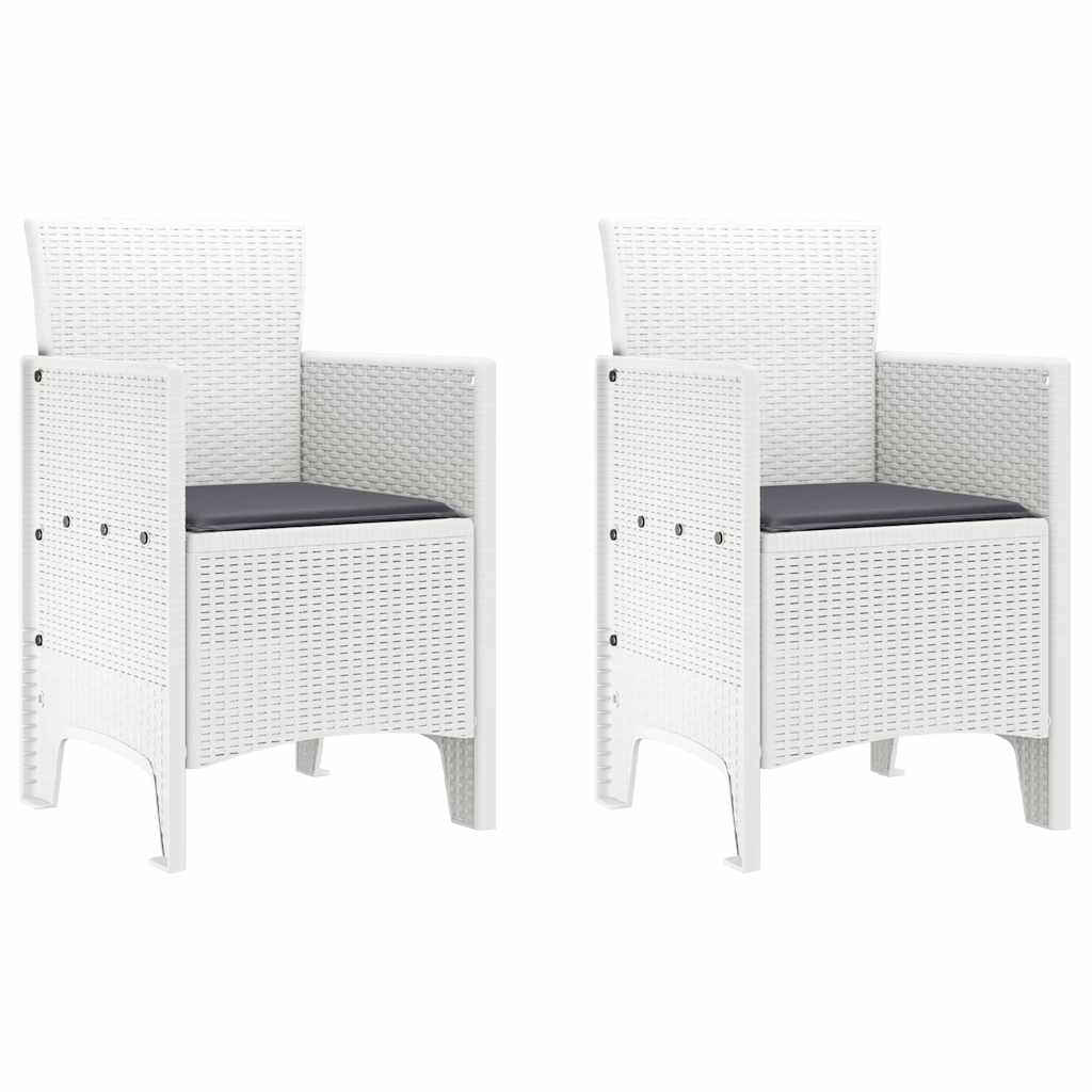 Zahradní křeslo 2 pcs Bílá 53 x 49 x 85 cm PP