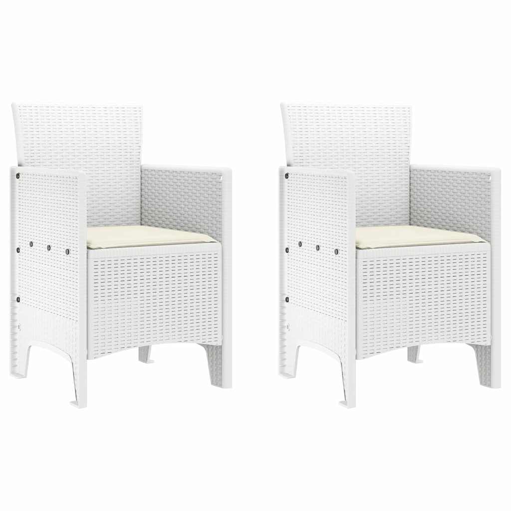 Zahradní křeslo 2 pcs Bílá 53 x 49 x 85 cm PP