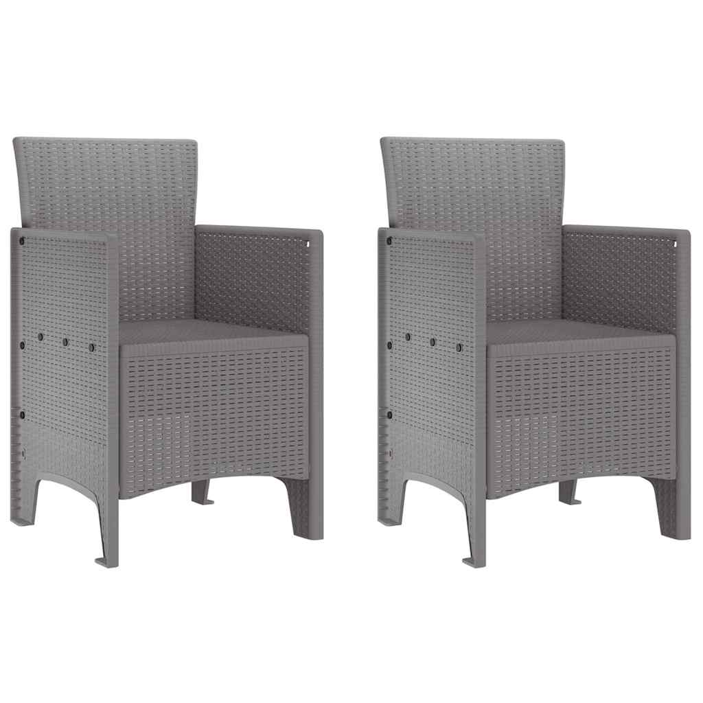 Zahradní křeslo 2 pcs Světle šedá 53 x 49 x 85 cm PP