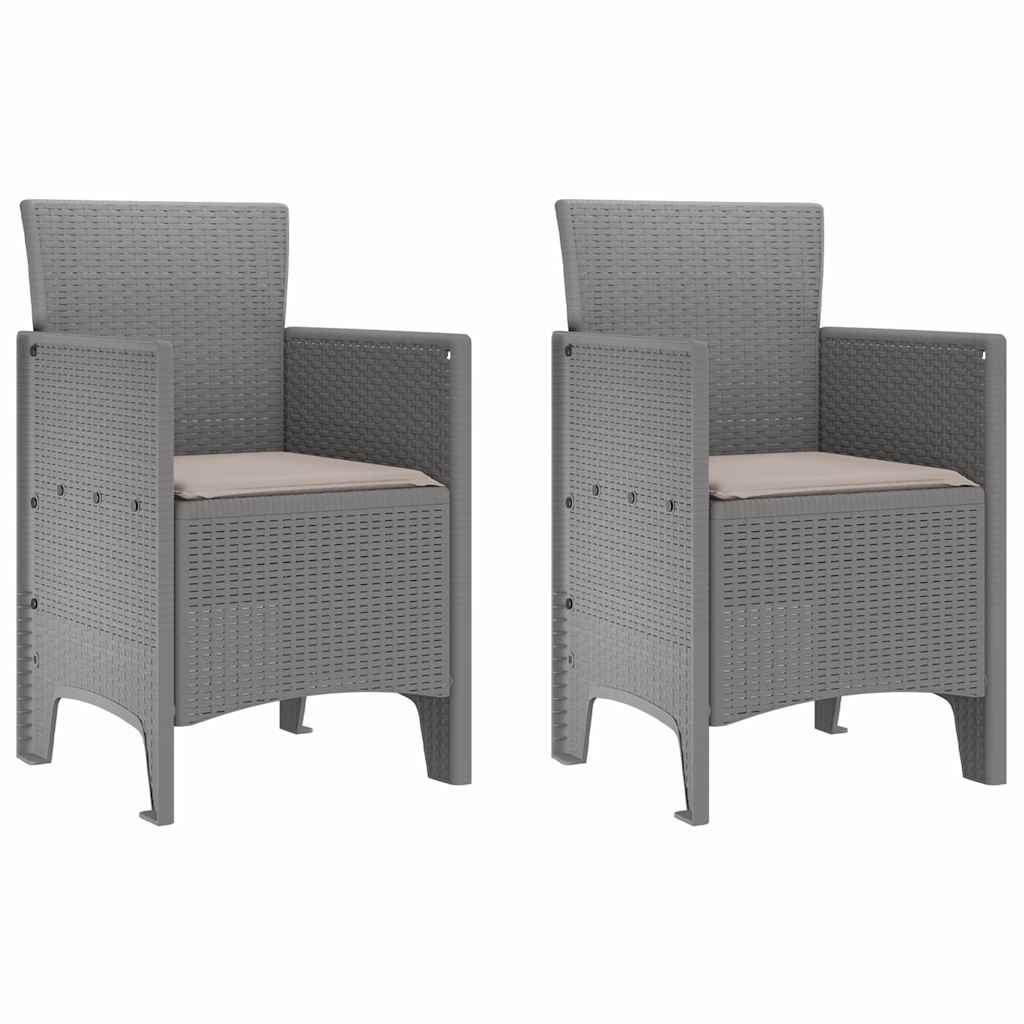 Zahradní křeslo 2 pcs Světle šedá 53 x 49 x 85 cm PP