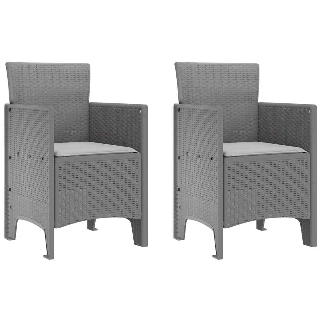 Zahradní křeslo 2 pcs Světle šedá 53 x 49 x 85 cm PP