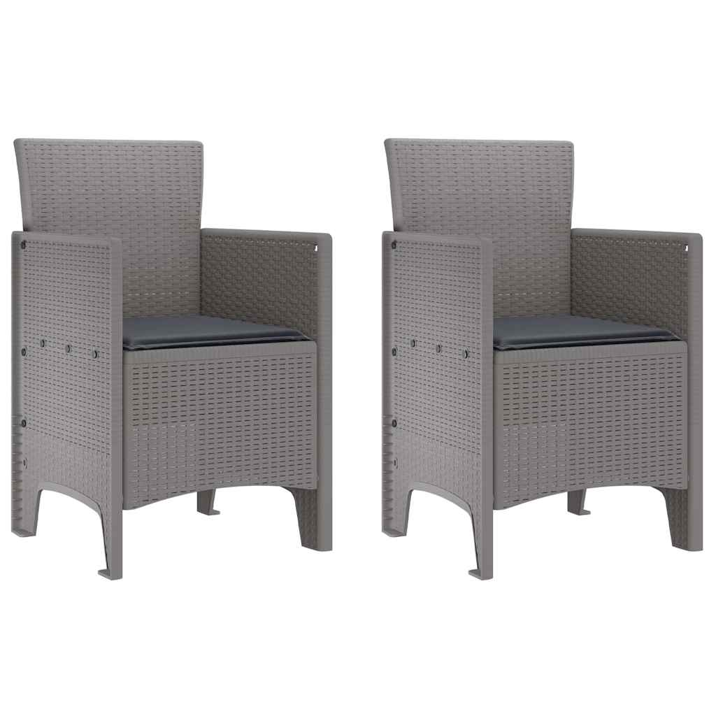 Zahradní křeslo 2 pcs Světle šedá 53 x 49 x 85 cm PP