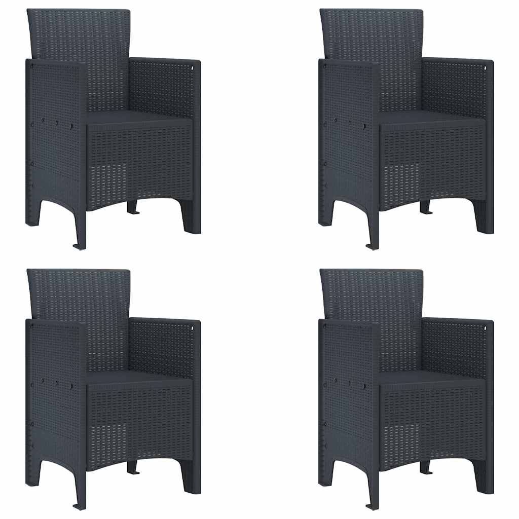 Zahradní křeslo 4 pcs Antracit 53 x 49 x 85 cm PP