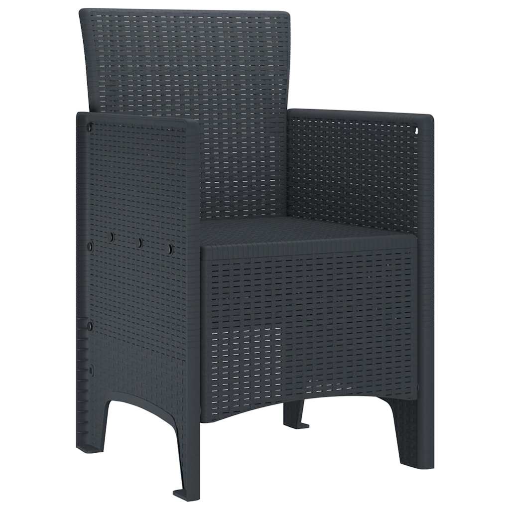 Zahradní křeslo 4 pcs Antracit 53 x 49 x 85 cm PP