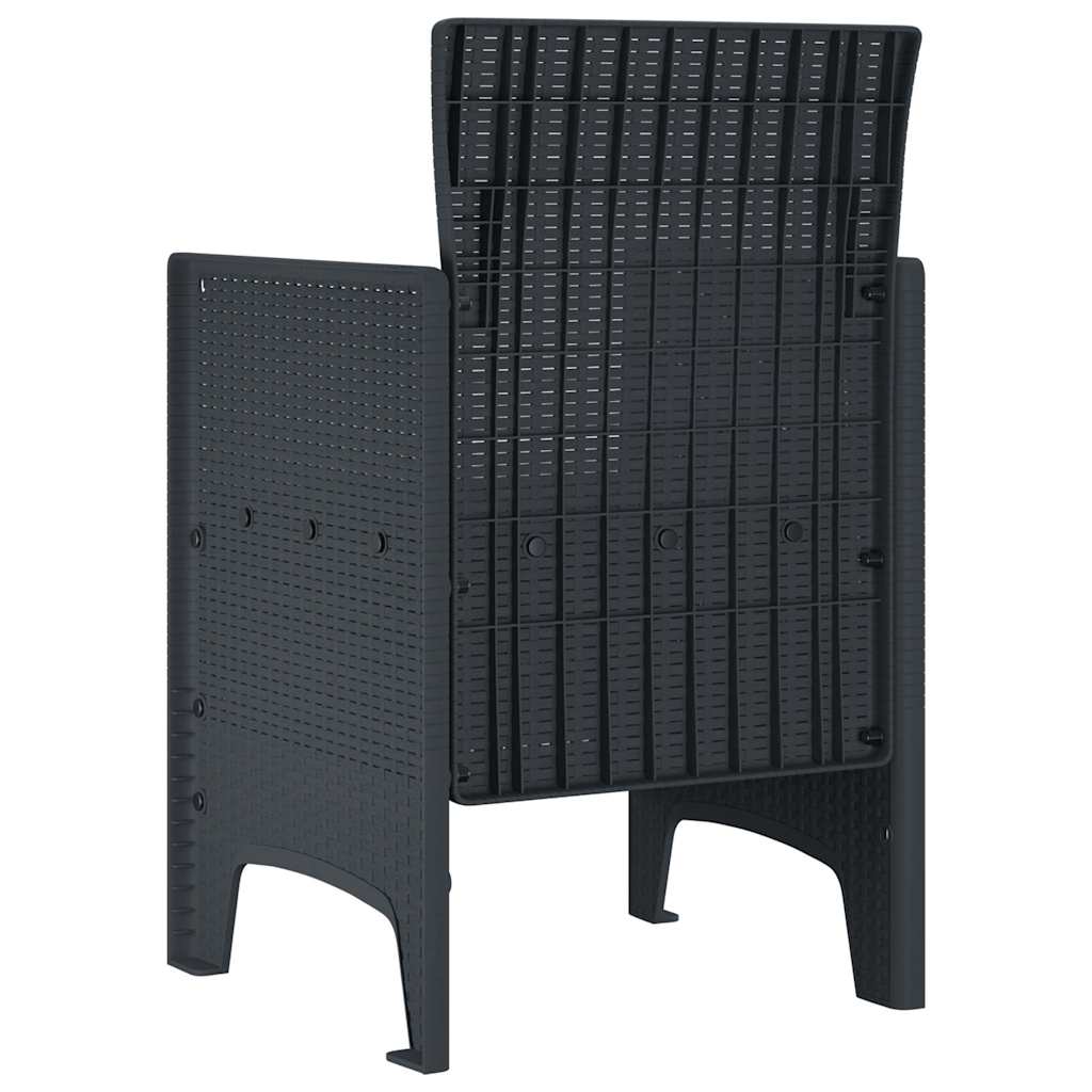 Zahradní křeslo 4 pcs Antracit 53 x 49 x 85 cm PP