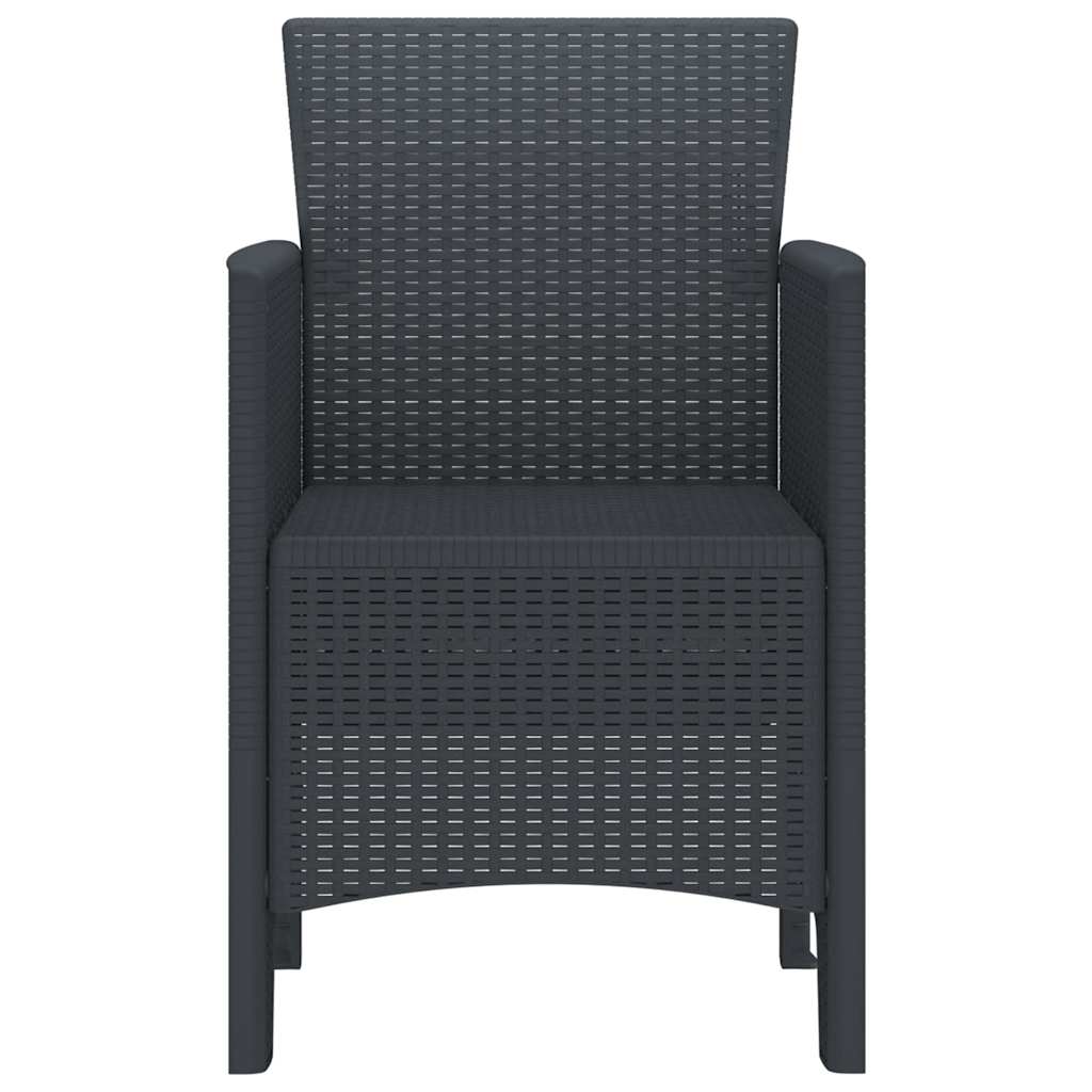 Zahradní křeslo 4 pcs Antracit 53 x 49 x 85 cm PP