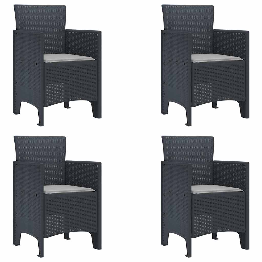 Zahradní křeslo 4 pcs Antracit 53 x 49 x 85 cm PP