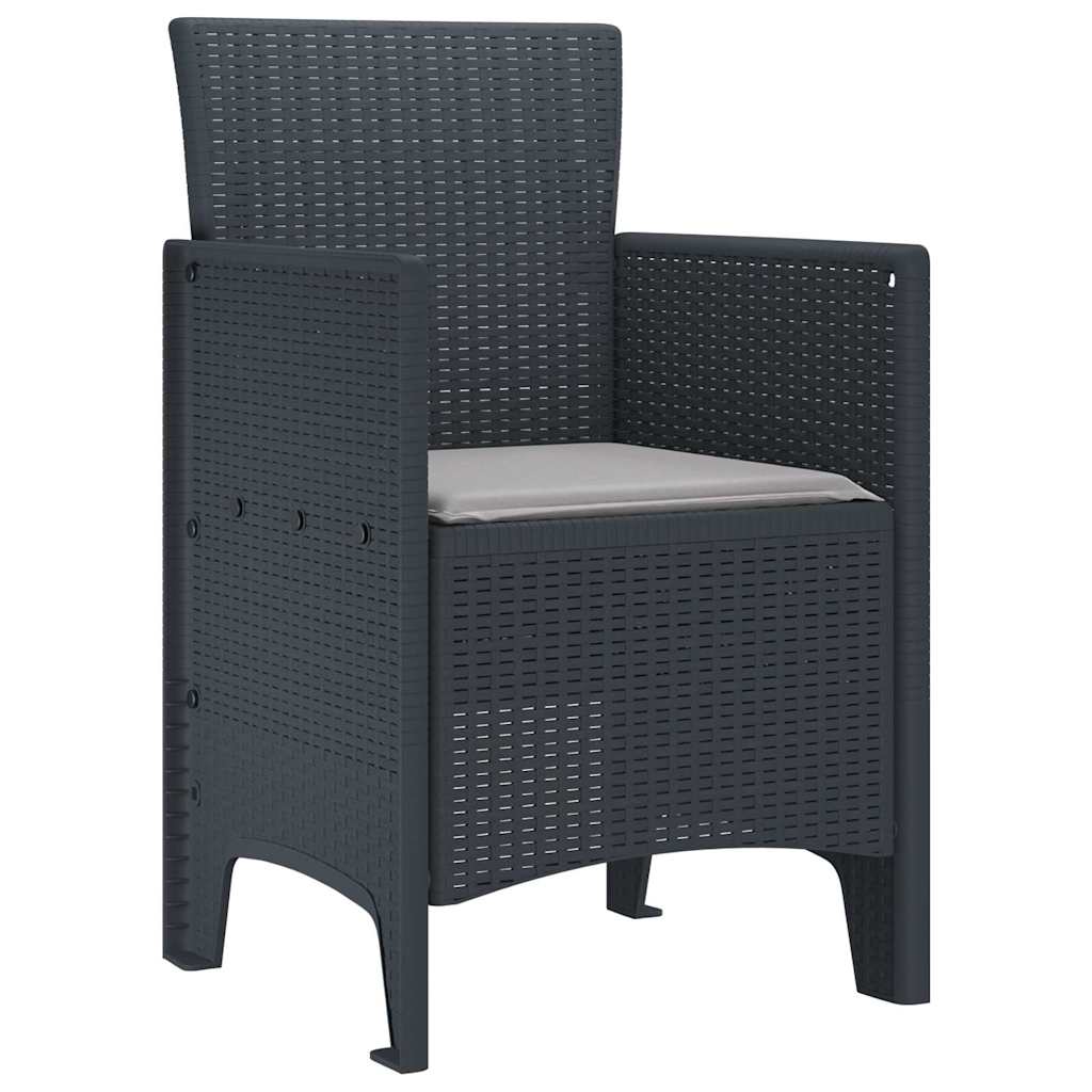 Zahradní křeslo 4 pcs Antracit 53 x 49 x 85 cm PP