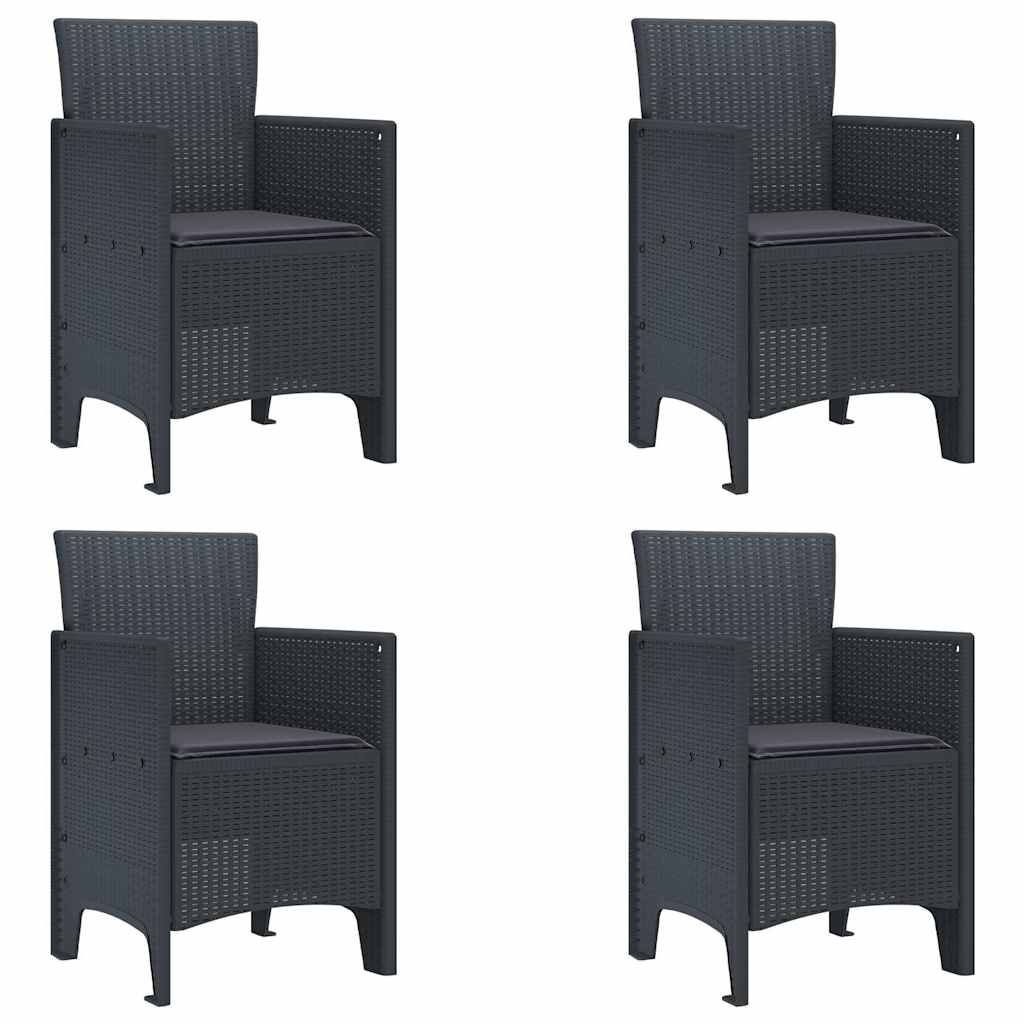 Zahradní křeslo 4 pcs Antracit 53 x 49 x 85 cm PP