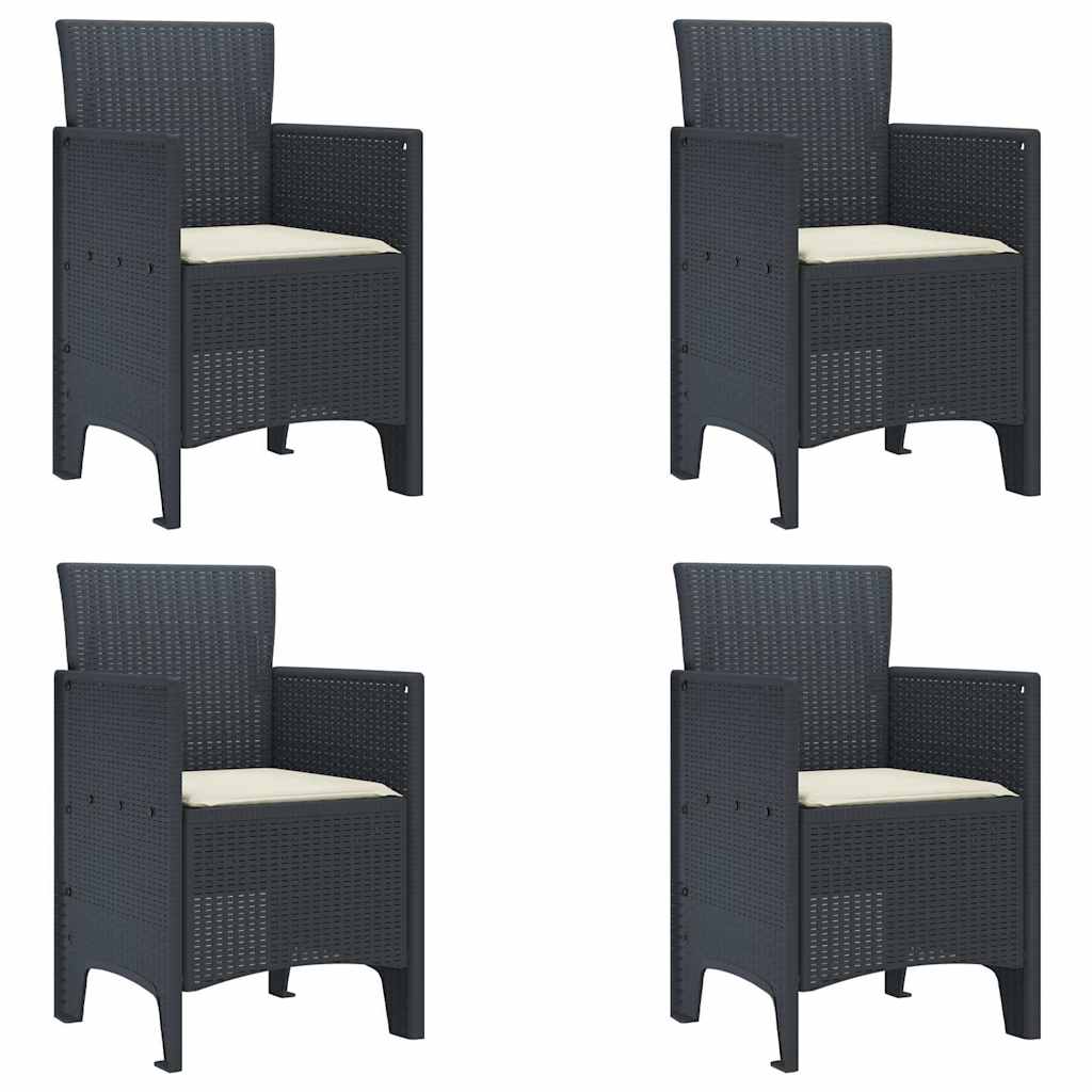 Zahradní křeslo 4 pcs Antracit 53 x 49 x 85 cm PP