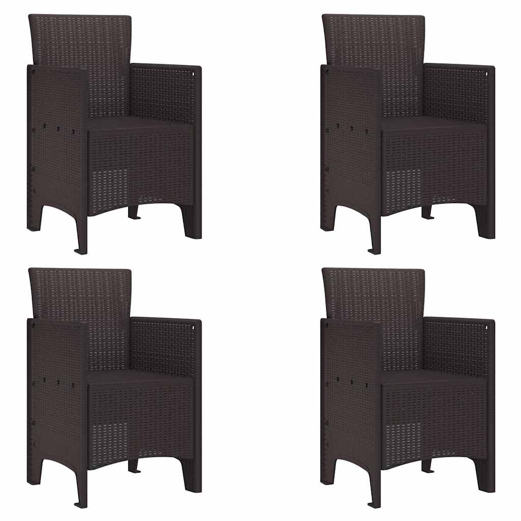 Zahradní křeslo 4 pcs Hnědá 53 x 49 x 85 cm PP