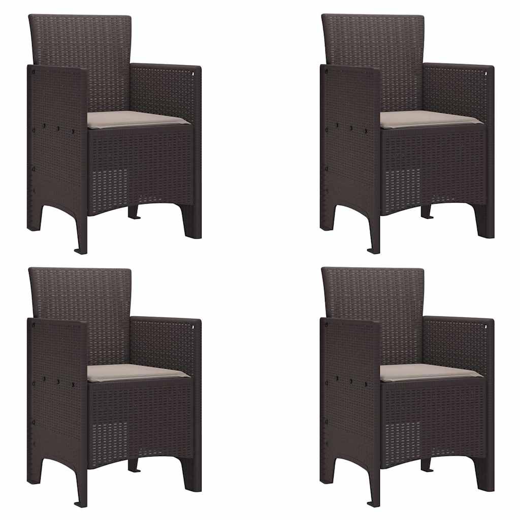 Zahradní křeslo 4 pcs Hnědá 53 x 49 x 85 cm PP