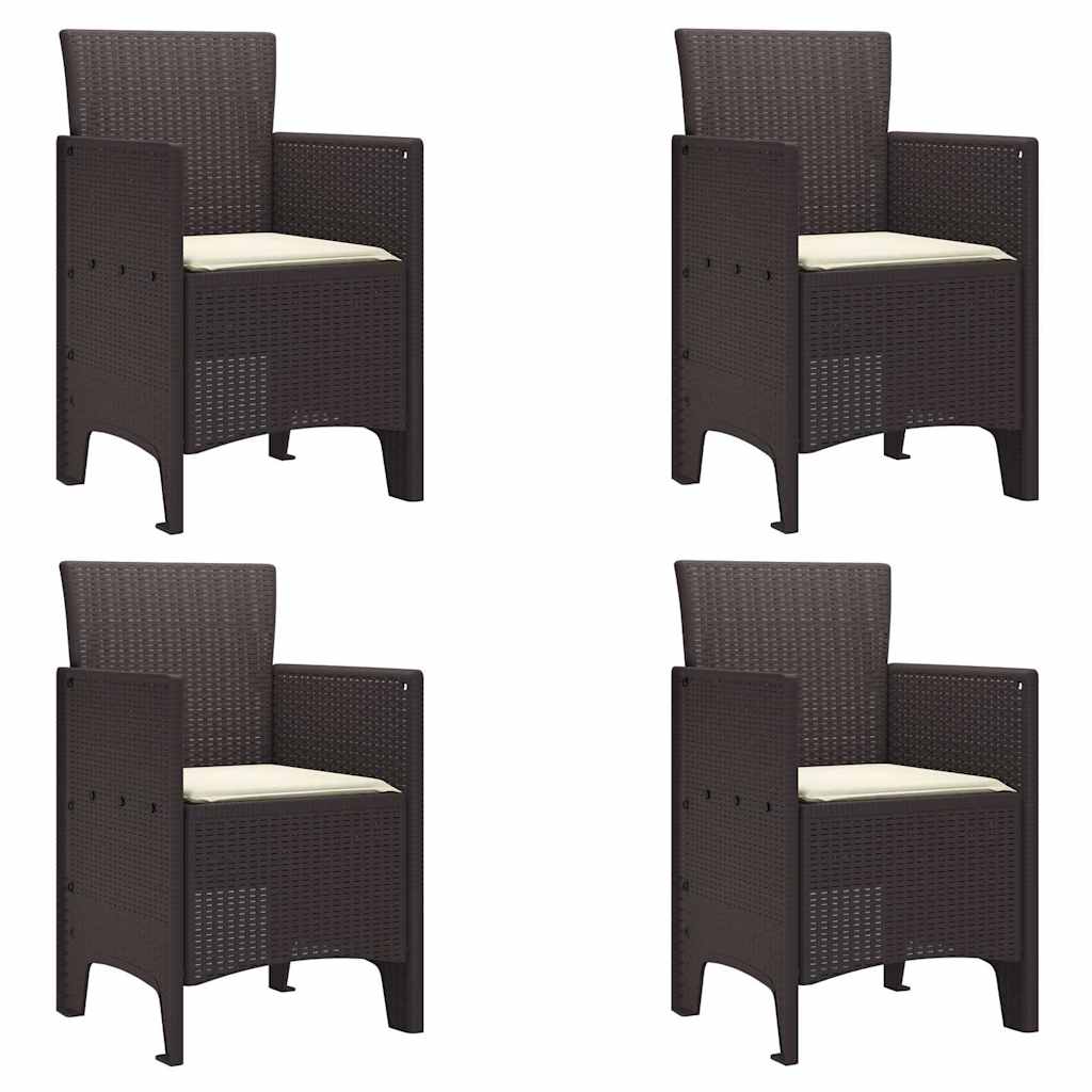 Zahradní křeslo 4 pcs Hnědá 53 x 49 x 85 cm PP