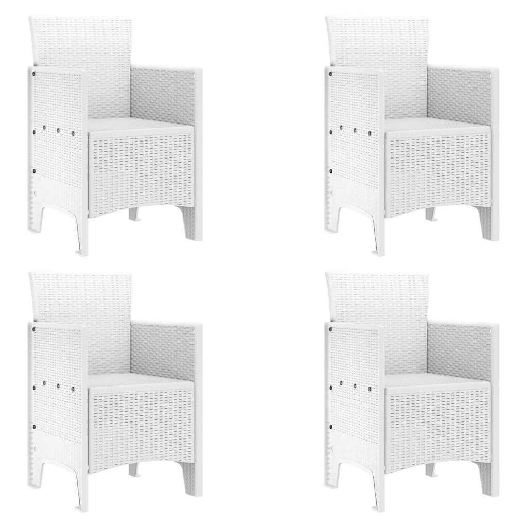 Zahradní křeslo 4 pcs Bílá 53 x 49 x 85 cm PP