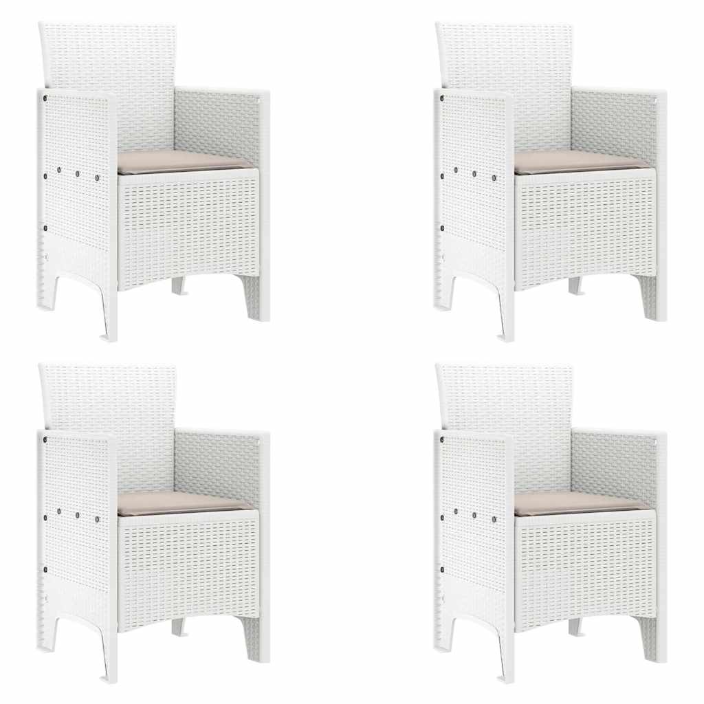 Zahradní křeslo 4 pcs Bílá 53 x 49 x 85 cm PP