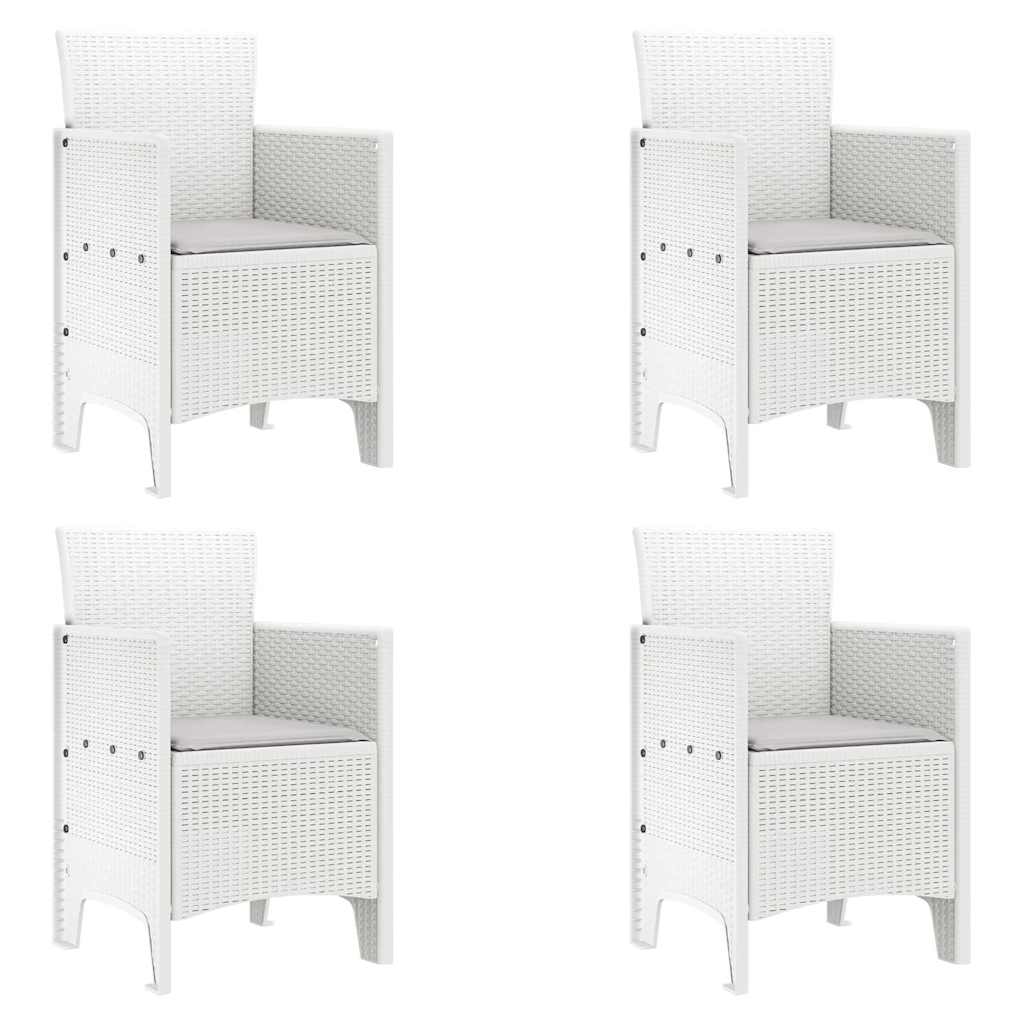 Zahradní křeslo 4 pcs Bílá 53 x 49 x 85 cm PP