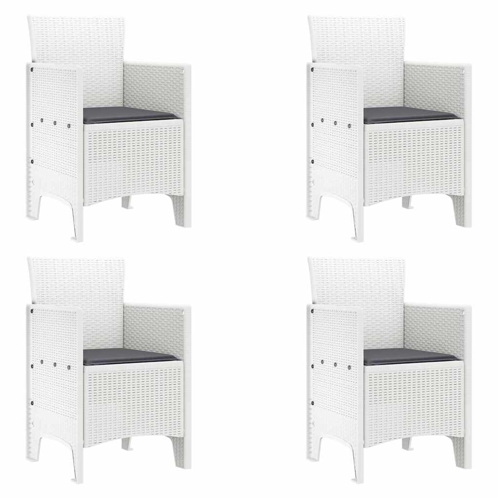 Zahradní křeslo 4 pcs Bílá 53 x 49 x 85 cm PP