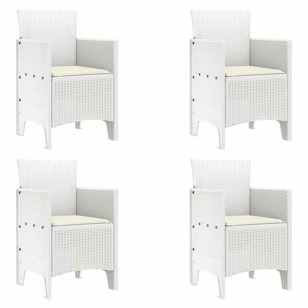 Zahradní křeslo 4 pcs Bílá 53 x 49 x 85 cm PP