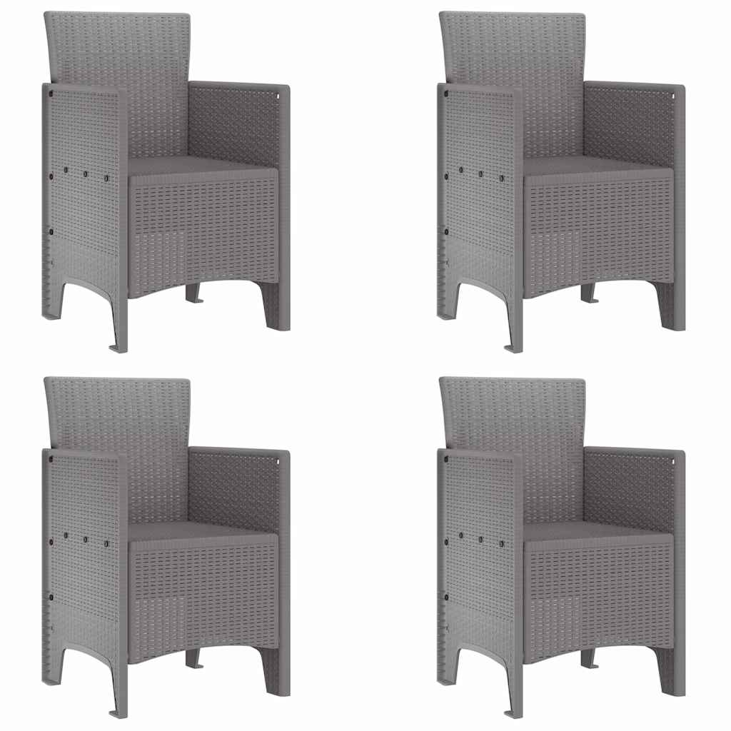 Zahradní křeslo 4 pcs Světle šedá 53 x 49 x 85 cm PP