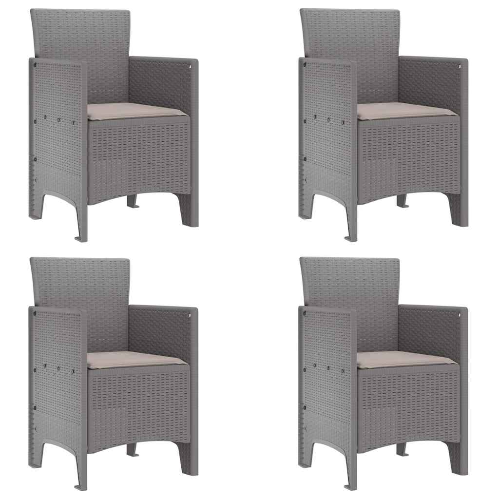 Zahradní křeslo 4 pcs Světle šedá 53 x 49 x 85 cm PP