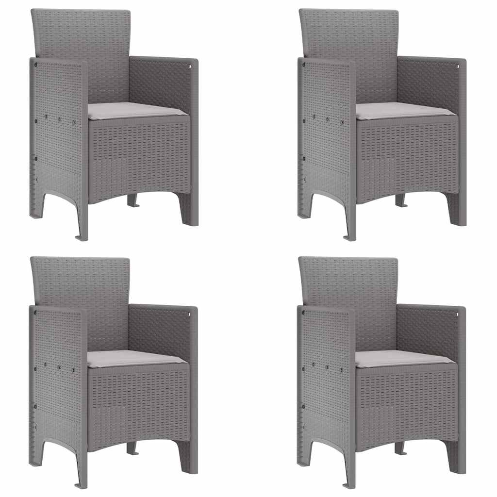Zahradní křeslo 4 pcs Světle šedá 53 x 49 x 85 cm PP