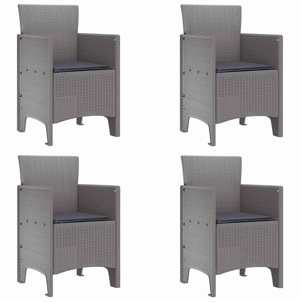Zahradní křeslo 4 pcs Světle šedá 53 x 49 x 85 cm PP