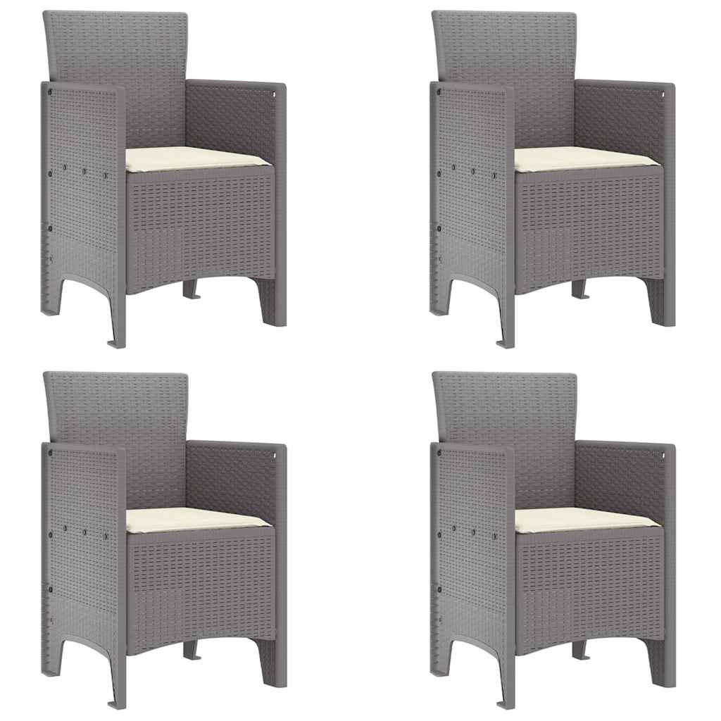 Zahradní křeslo 4 pcs Světle šedá 53 x 49 x 85 cm PP