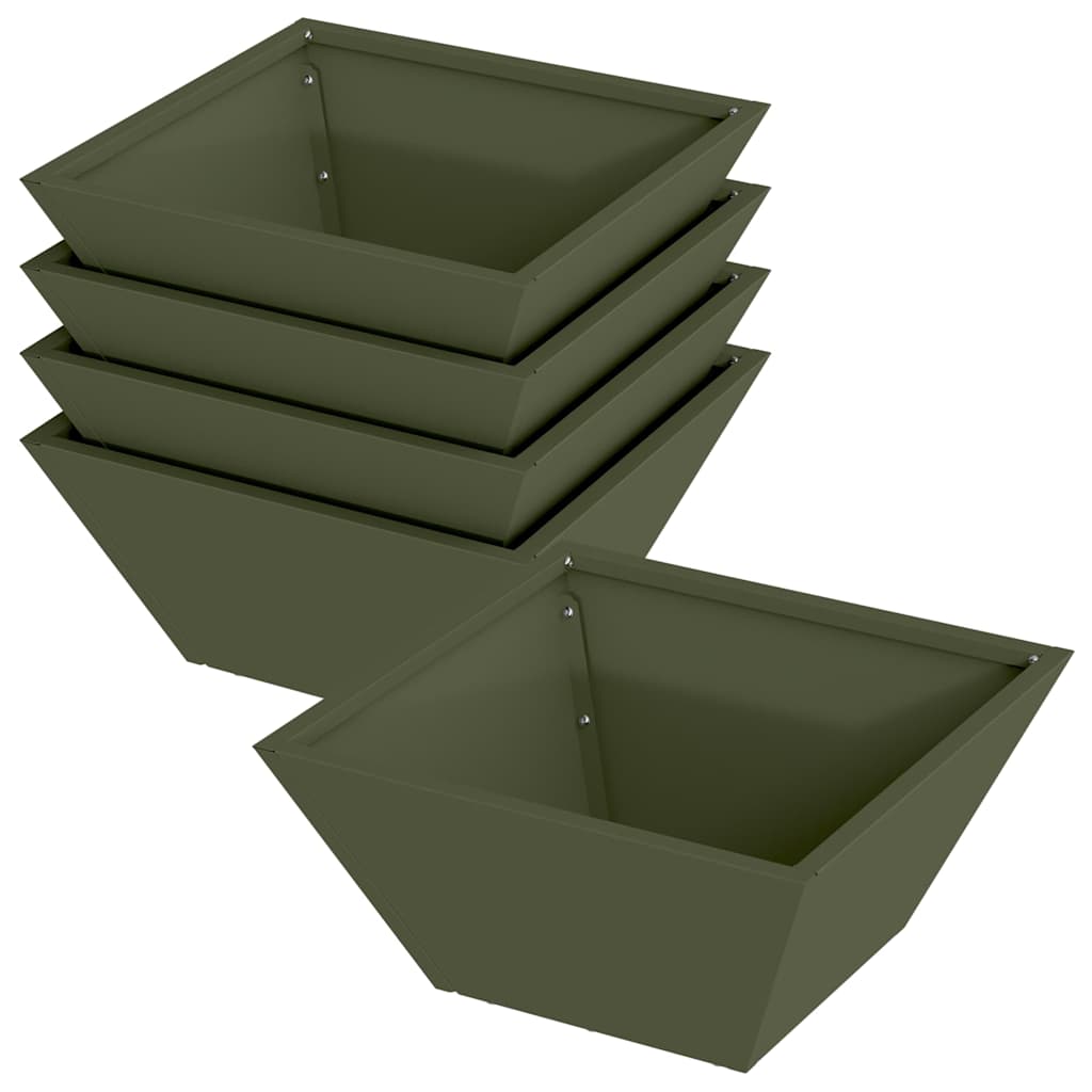 Zahradní mistička na květiny 5 pcs Olivově zelená