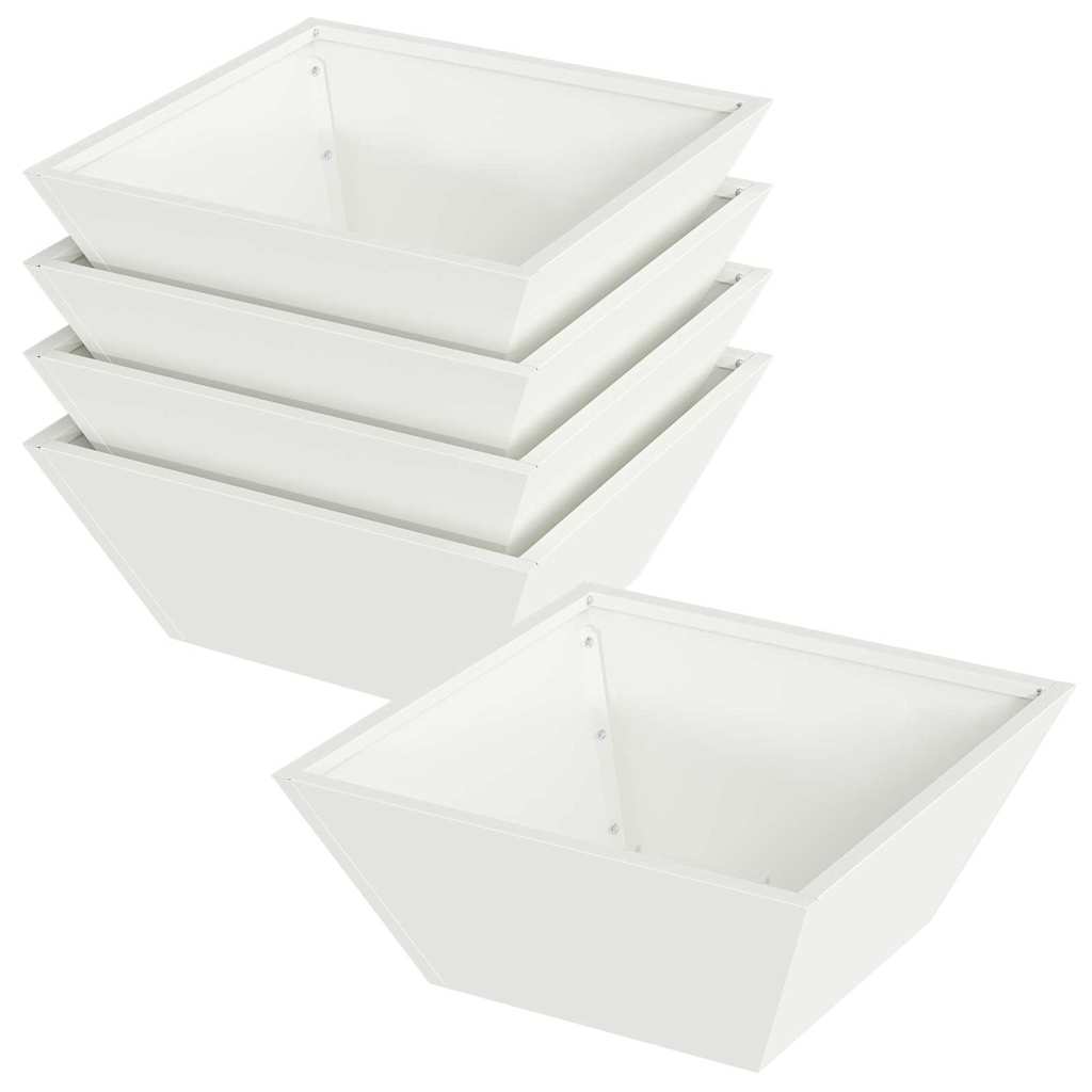 Zahradní mistička na květiny 5 pcs Bílá 40 x 40 x 15 cm Ocel