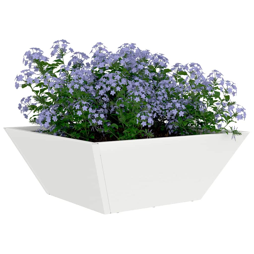 Zahradní mistička na květiny 5 pcs Bílá 40 x 40 x 15 cm Ocel