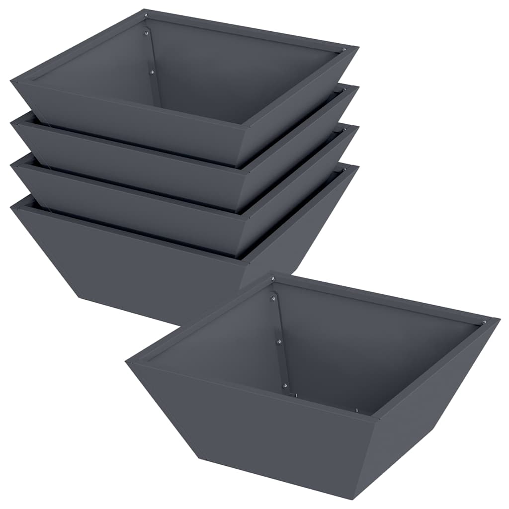 Zahradní mistička na květiny 5 pcs Antracit 40 x 40 x 15 cm