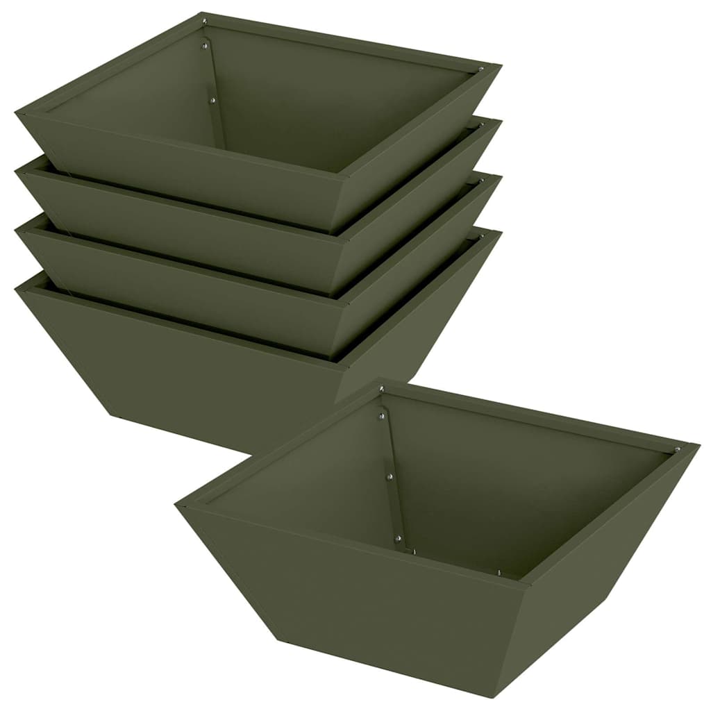 Zahradní mistička na květiny 5 pcs Olivově zelená