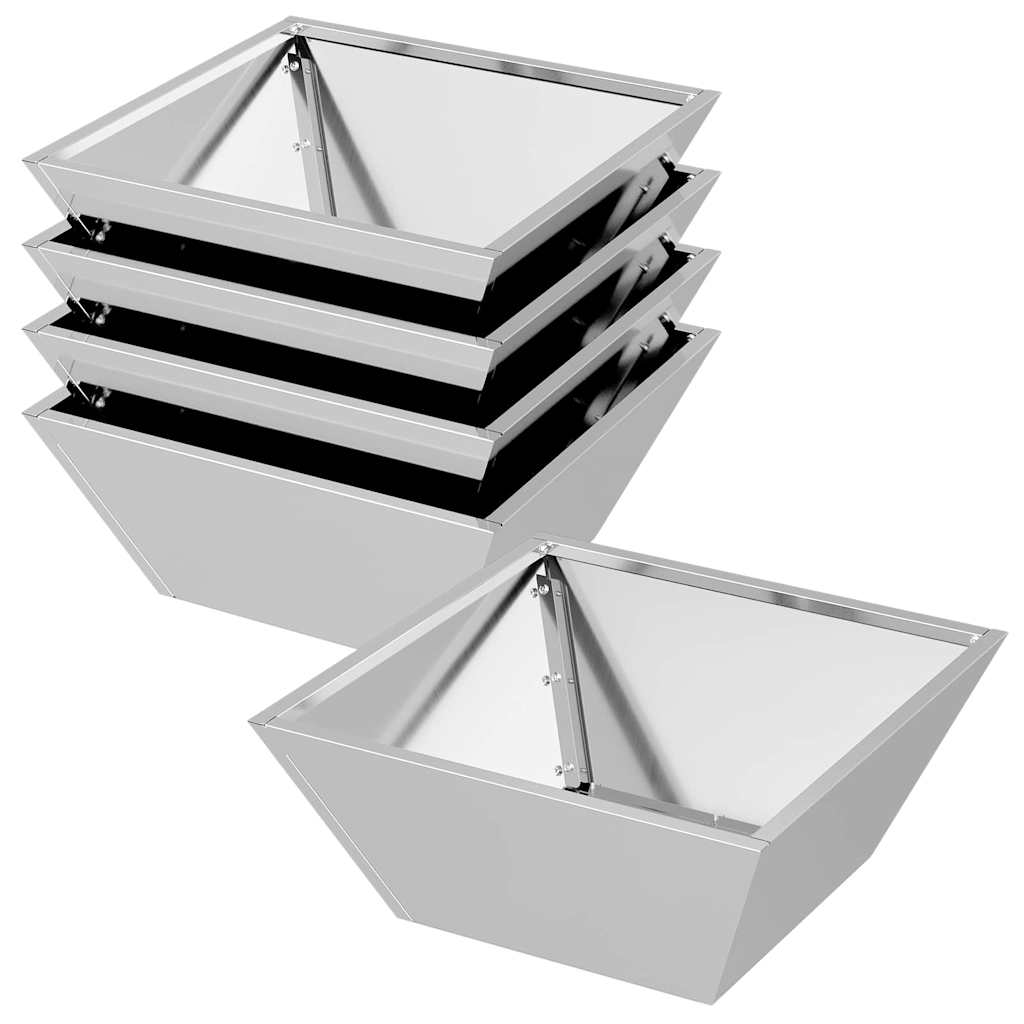 Zahradní mistička na květiny 5 pcs Stříbrná 40 x 40 x 15 cm