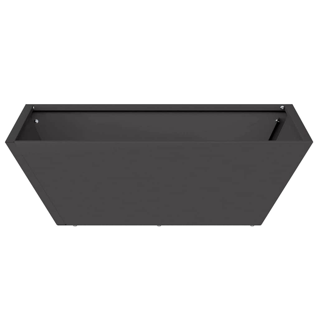 Zahradní mistička na květiny 5 pcs Černá 50 x 50 x 15 cm Ocel