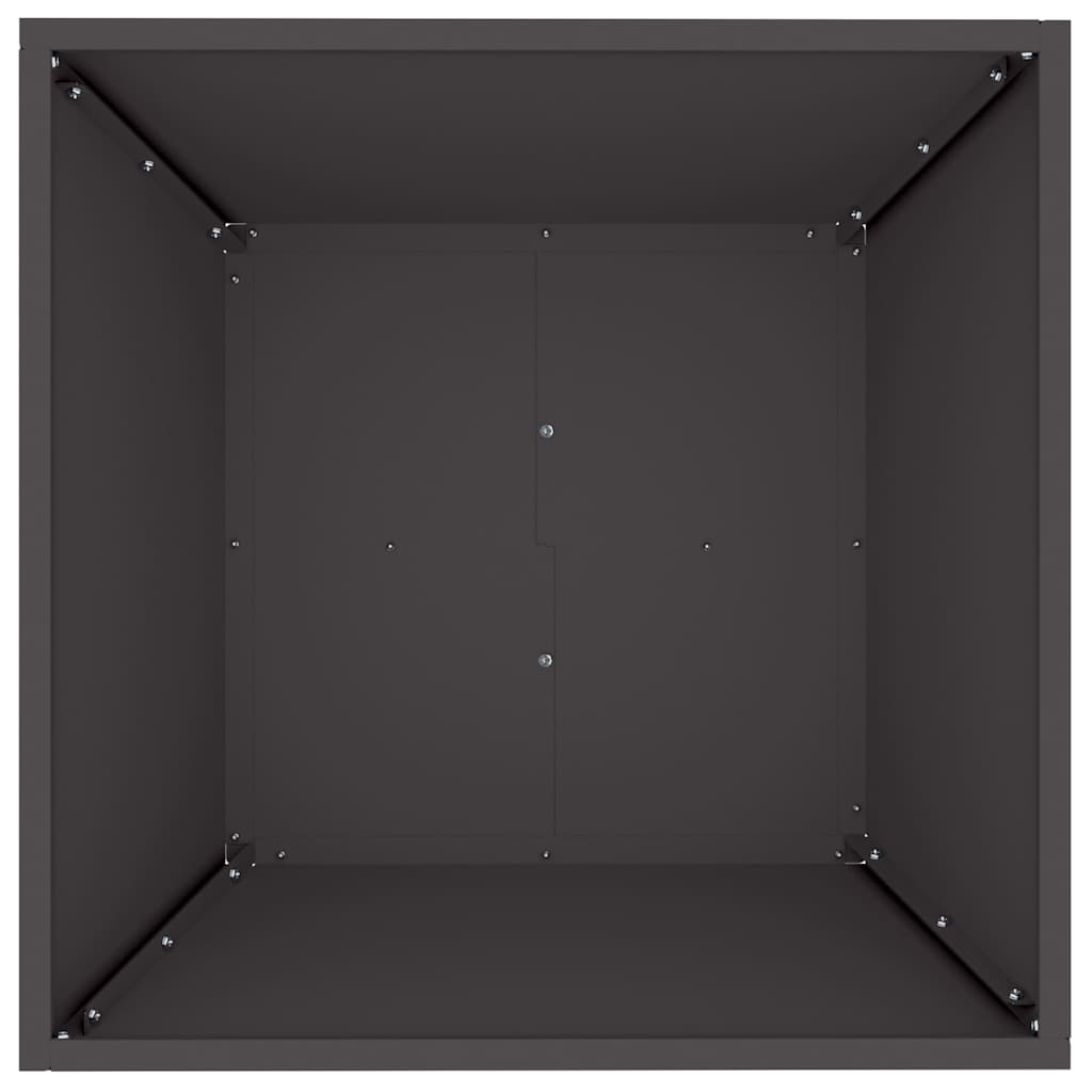 Zahradní mistička na květiny 5 pcs Černá 50 x 50 x 15 cm Ocel
