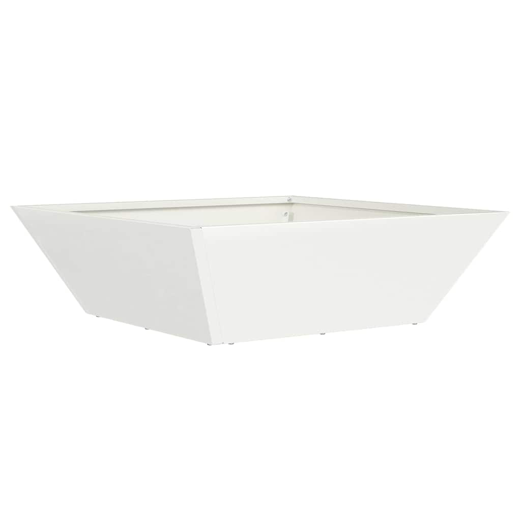 Zahradní mistička na květiny 5 pcs Bílá 50 x 50 x 15 cm Ocel