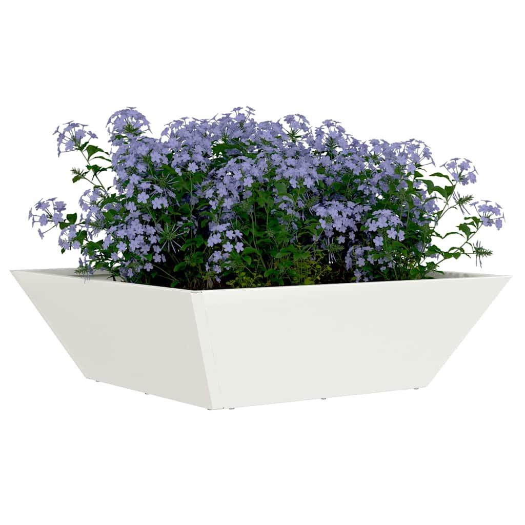 Zahradní mistička na květiny 5 pcs Bílá 50 x 50 x 15 cm Ocel