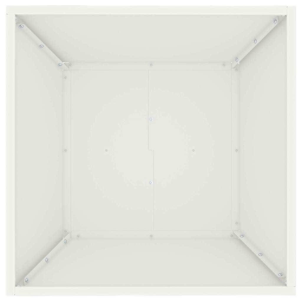 Zahradní mistička na květiny 5 pcs Bílá 50 x 50 x 15 cm Ocel