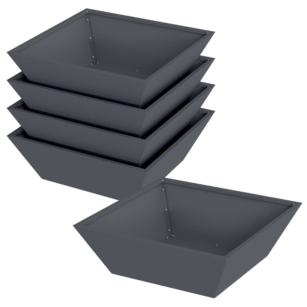 Zahradní mistička na květiny 5 pcs Antracit 50 x 50 x 15 cm