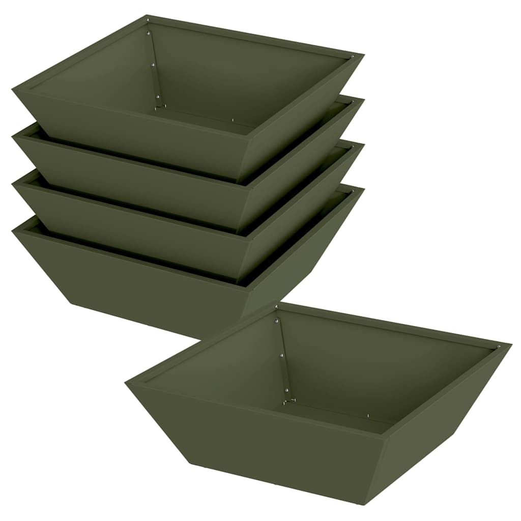 Zahradní mistička na květiny 5 pcs Olivově zelená