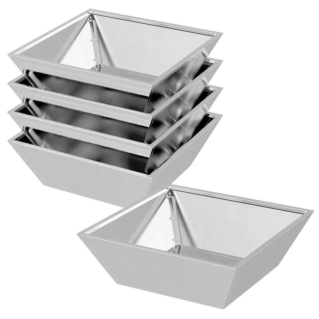Zahradní mistička na květiny 5 pcs Stříbrná 50 x 50 x 15 cm