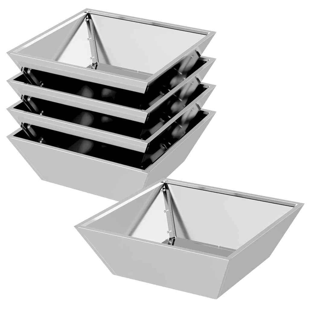 Zahradní mistička na květiny 5 pcs Stříbrná 50 x 50 x 15 cm