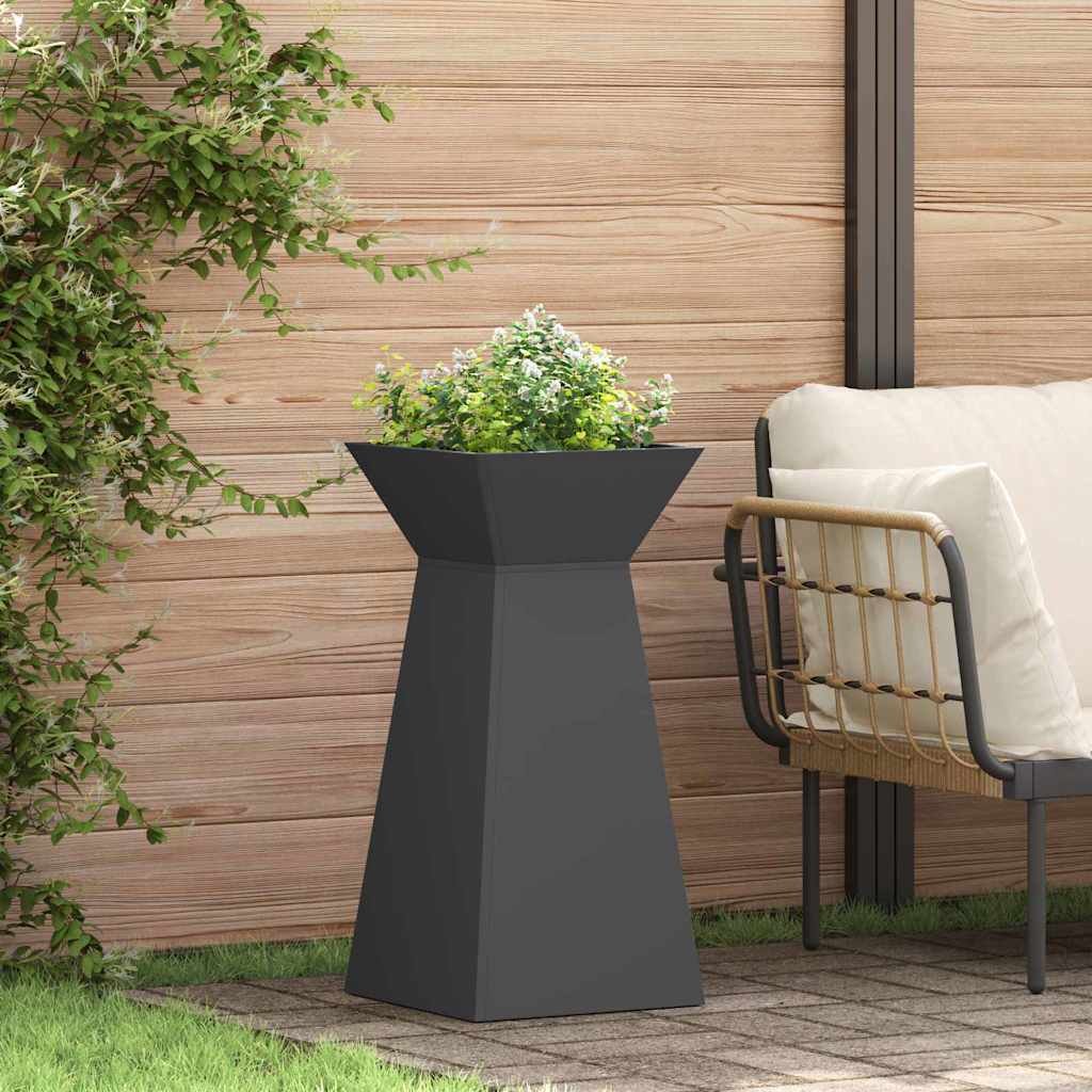 Sloupový květináč 2 pcs Černá 35 x 35 x 73 cm Ocel