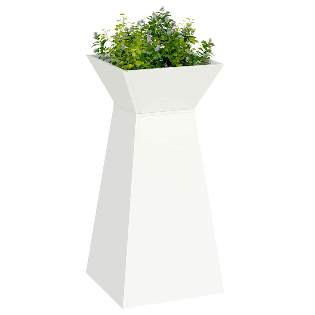 Sloupový květináč 2 pcs Bílá 35 x 35 x 73 cm Ocel